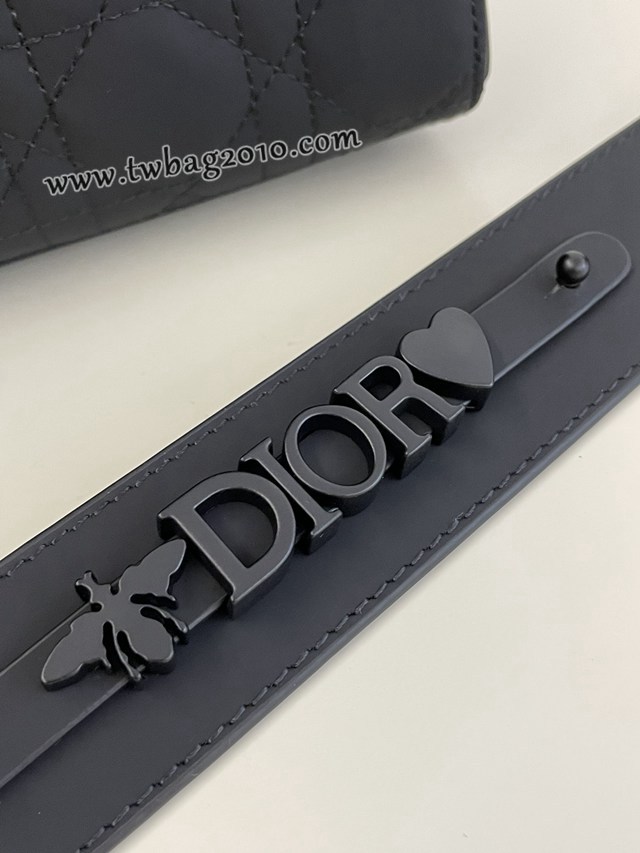 Dior专柜新款迪奥顶级原单雾面黑Lady戴妃四格系列手提包 djfk1145